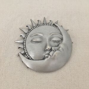 Vintage Sun And Moon Brooch By Jj Jonette